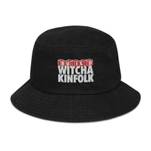Load image into Gallery viewer, "Build Witcha Kinfolk" Denim bucket hat