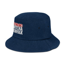 Load image into Gallery viewer, "Build Witcha Kinfolk" Denim bucket hat