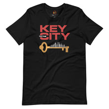 Load image into Gallery viewer, Red "Key to the City Logo" Unisex T-Shirt