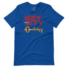 Load image into Gallery viewer, Red "Key to the City Logo" Unisex T-Shirt